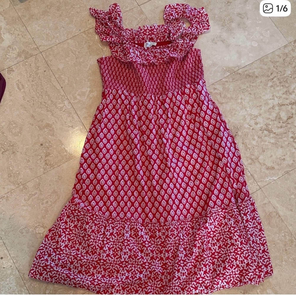 Vineyard Vines Red and White Patterned Maxi Dress
